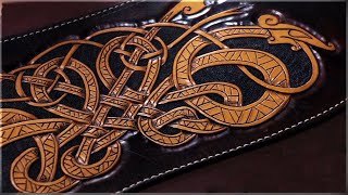 How to Dye Resist and Antique Leather Carving [upl. by Atsirk]