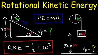 Rotational Kinetic Energy and Moment of Inertia Examples amp Physics Problems [upl. by Johiah]