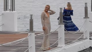 EXCLUSIVE  Tallia Storm takes a boat at the Z Beach in Cannes [upl. by Anert]