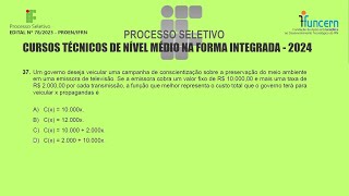 IFRN 2024  Exame de Seleção  Questão 37 [upl. by Marella]