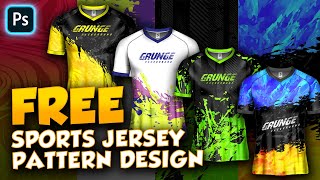 FREE SPORTS JERSEY PATTERN DESIGN FREE TSHIRT MOCKUP PSD [upl. by Anik]