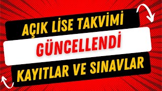 Açık Lise Kayıt Yenileme Tarihleri Güncellendi [upl. by Adnawed]