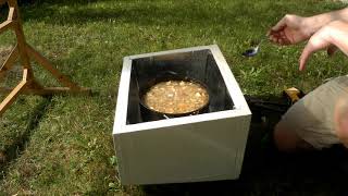 Solar cooking Chicken stew with TV Fresnel lens [upl. by Chute]