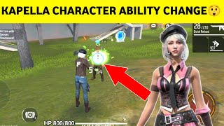 KAPELLA CHARACTER ABILITY CHANGE 😲 BYE BYE ALOK [upl. by Tebasile463]