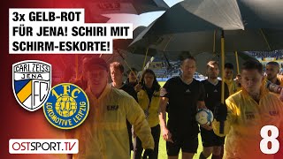 3x GelbRot für Jena Schiri mit SchirmEskorte Jena  Lok Leipzig  Regionalliga Nordost [upl. by Conlan]