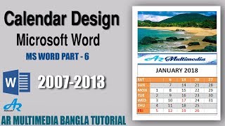 MS Word How To Create a Professional Calendar in Word 2010Word Simple Calendar Design 2018 [upl. by Perlis543]