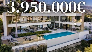 Inside A 3950000€ NEW MODERN VILLA With Unbelievable Sea Views  La Alqueria Benahavis Marbella [upl. by Paff]