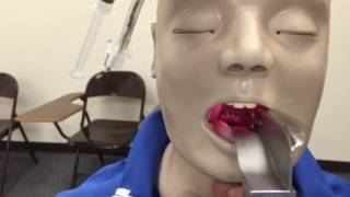 Endotracheal intubation for a sitting and standing patient [upl. by Sirtemed]