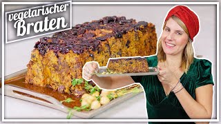 Nut Roast  vegetarischer Braten mit Nüssen und Cranberrys  VeggieWeihnachten  Felicitas Then [upl. by Trebuh551]