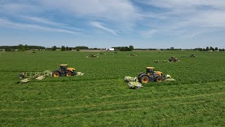 How many MOWERS do you need Custom Harvesting 2024 1st Cutting Hay  Weaver Custom Harvesting [upl. by Ateerys]