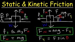 Static Friction and Kinetic Friction Physics Problems With Free Body Diagrams [upl. by Las795]