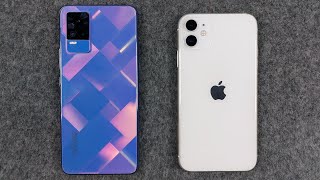 Vivo V21e Vs iPhone 11  SPEED TEST [upl. by Annwahsal79]