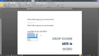 Dropdown lists in Word Insert modify use a format to style contents [upl. by Grannie698]