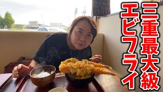 【三重県最大級のエビフライ】しかも2本横たわるエビフライ丼1600円の存在感！三重県亀山市「七色食堂」 [upl. by Eihcra29]