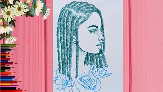 ✏️How I draw black hairstyles simple 🌱 [upl. by Nosnah655]