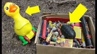 EXPERIMENT BIG FIRECRACKER vs TOYS [upl. by Akialam450]