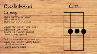 Radiohead  Creep UKULELE TUTORIAL W LYRICS [upl. by Alihs]