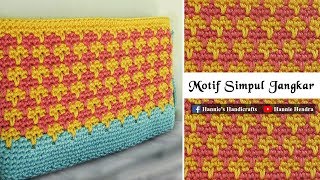 Crochet  Merajut Dompet Motif Simpul Jangkar  Larksfoot Stitch [upl. by Inaej]