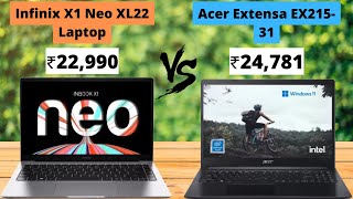 Infinix X1 Neo XL22 Laptop vs Acer Extensa EX215 31 [upl. by Retluoc]