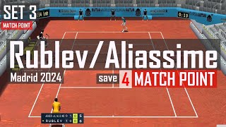 Tennis Elbow 2013 Rublev vs Aliassime Madrid 2024 [upl. by Nonac112]