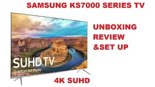 SAMSUNG UE49KS7000 UNBOXING REVIEW amp SET UP [upl. by Elinet]