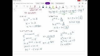 54 Exponential and Logarithmic Equations  Part 2 of 2 MAC1105 Online [upl. by Rosalind528]