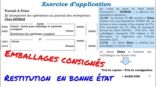 exercice dapplication 5 la facturation emballages consignés [upl. by Balkin146]