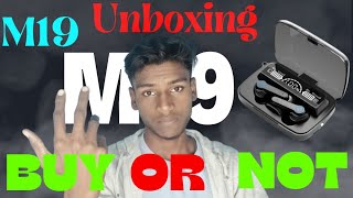 M19 Bluetooth earbuds unboxing  M19 unboxing  tech technology m19 earbuds manojsaru best [upl. by Asilrak]