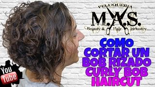 Como cortar un BOB cabellos peinados con rizosTutorial paso a pasoHow to curly BOB haircut [upl. by Adar]