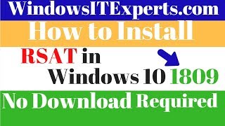 How to install active directory on windows 10 1809  RSAT tool in Windows 10 [upl. by Borg]