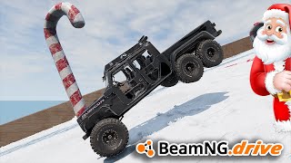 BeamNGdrive MP  6X6 JEEP RUBICON VS CRAZY CHRISTMAS DOWNHILL RACE [upl. by Disharoon]