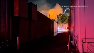 Dallas Firefighters Battle 3 Alarm Warehouse Fire [upl. by Eiznikam]