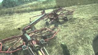 Making windrows using a Kuhn GA 7922 at Bussjödal 2012 pt 2 [upl. by Negrom]