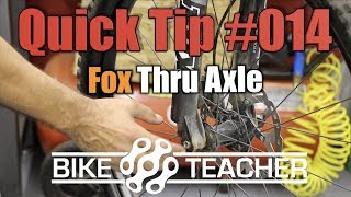 How to adjust Fox fork thru axle by turning the numbered dial [upl. by Erinn]