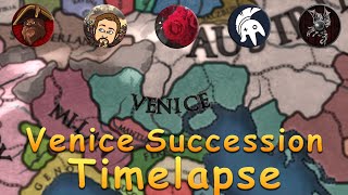 EU4 Venice Succession Timelapse wRadioRes Chewyshoot Lord Lambert EnigmaticRose [upl. by Eyram]