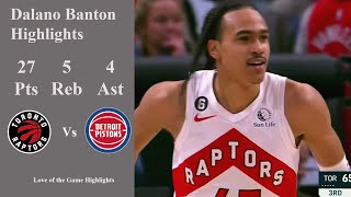 Dalano Banton 27 Points Full Highlights vs Pistons  202223 NBA Highlights [upl. by Willabella]