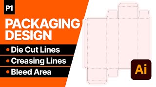 Packaging Design in Adobe Illustrator  How To Create Die Cut Lines Creasing Lines Bleed Area [upl. by Winstonn355]