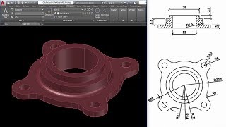 AutoCAD Mechanical Modeling and Visualization  PART1  Create a Coupling Using AutoCAD [upl. by Repsac]