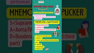 HOW TO REMEMBER🧠 retroperitoneal organs EASY MNEMONIC📚 [upl. by Roose543]