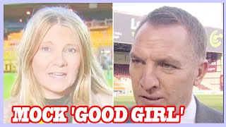 Celtic boss Brendan Rodgers appears to mock good girl jibe at female reporter in new interview [upl. by Werdma]