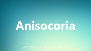 Anisocoria  Medical Meaning [upl. by Eissej]