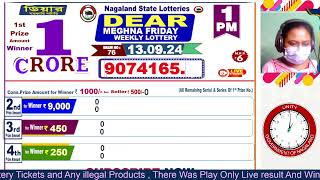 LOTTERY LIVE  Dear nagaland state lottery live draw result 13092024 Lottery live sambad [upl. by Eugirne]