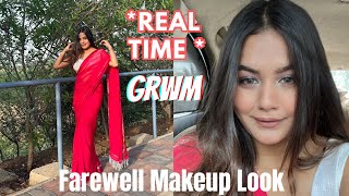 Farewelll Makeup Look  Real Time GRWM for farewell Party [upl. by Nnawaj]