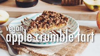 vegan salted caramel apple crumble tart  hot for food [upl. by Genesia303]