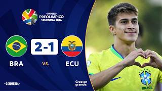 BRASIL vs ECUADOR 21  RESUMEN  CONMEBOL PREOLÍMPICO  FASE PRELIMINAR [upl. by Andrews792]