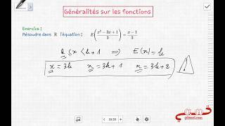 1Bac SM  partie entière généralités sur les fonctions exercice [upl. by Ahsuat]