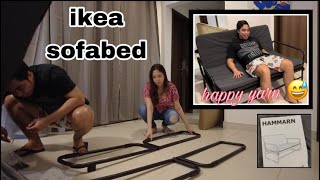 How to Convert Ikea Hammarn Sofa Bed to Comfortable Double Sized Beds [upl. by Aicilf314]