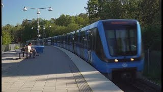 Sweden Stockholm subway train from Sockenplan to Enskede Gård [upl. by Eaj]