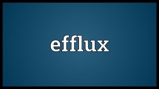 Efflux Meaning [upl. by Nerek]