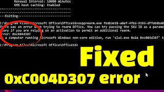 Fix Error 0xC004D307 The Maximum Allowed Number Of Rearms  StepbyStep Guide [upl. by Alor]